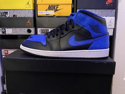 Nike Air Jordan 1 Mid Royal Splatter 554724-048 | Size 14 ~ 🟠 🔵 ⚫️ ~ - Image 1 of 4
