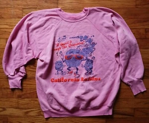 Vintage 80s California Raisins Heard It Through The Grapevine Sweatshirt Pink - Picture 1 of 4
