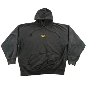 brandy melville pullover hoodie womens one size black baggy oversized butterfly - Picture 1 of 18