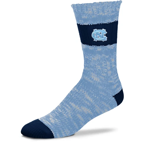 Women's For Bare Feet North Carolina Tar Heels Alpine Stripes Crew Socks Cover