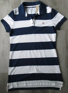 NWT! VINTAGE AMERICAN EAGLE *EAGLE POLO* NAVY BLUE/WHITE STRIPE T SHIRT SIZE M - Picture 1 of 4