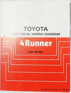 1989 Model Toyota 4 Runner 4Runner Electrical Wiring Diagram Printed in Japan - Picture 1 of 10
