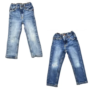 True Craft Flex Lot Of 2 Toddler Baby Sz 3T Blue Jeans Denim Straight & Slim Fit - Picture 1 of 9