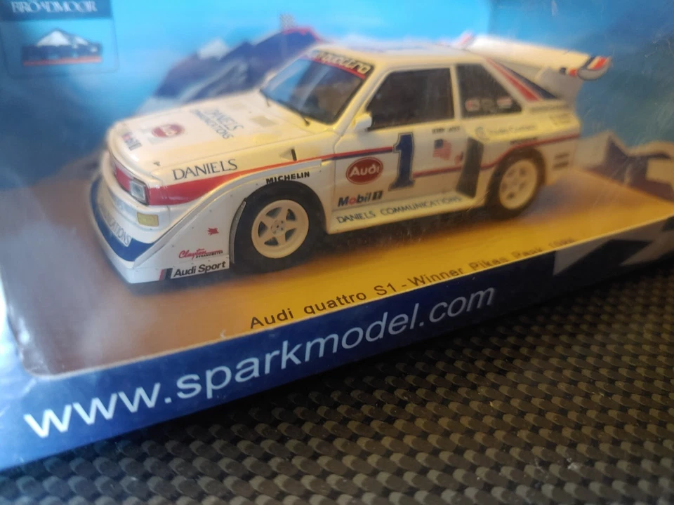 Spark Model 43pp86 AUDI QUATTRO S1 Bobby Unser WINNER PIKES PEAK 1986 -  1:43  - Immagine 1 di 4