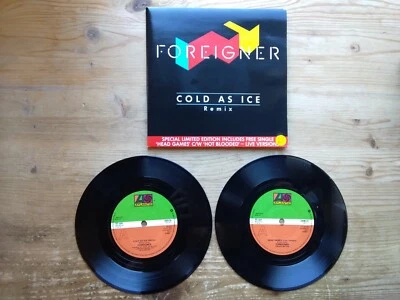 Foreigner Cold As Ice / Reaction To Action Excellent 2 x 7" Vinyl Record A9539F - Image 1 of 2