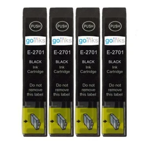 4 Black Ink Cartridges for Epson WorkForce WF-3620, WF-7210DTW, WF-7620TWF - Picture 1 of 2