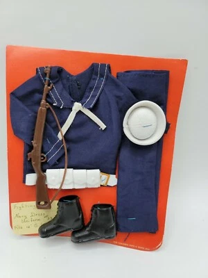 Conjunto de uniforme de vestido azul marino vintage de los años 70 se adapta a artículos de imitación de GI Joe de 12" Foto 1 de 4