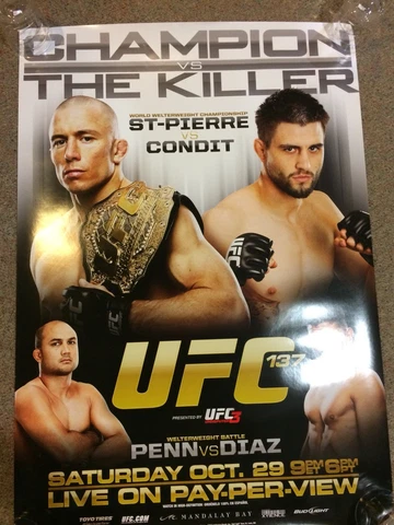UFC 137 Poster cancelled rare version. GSP VS CONDIT unsigned Cover