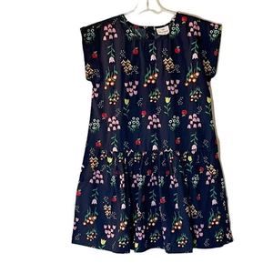 Hanna Andersson NWT Play A Lot Dress Navy Floral Print Girls Size 12 - Picture 1 of 6