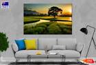 Amazing Sunset Green Field View Wall Canvas Home Decor Australian Made Quality