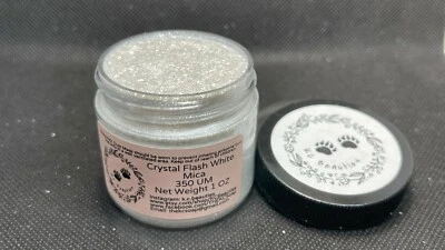 CRYSTAL SILVER WHITE MICA PIGMENT SOAP COSMETIC GRADE COLORANT PEARL (US SELLER) - Image 1 of 4