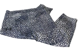 Under Armour Girls Heat Gear Capri Leggings Size Large Gray Black Geometric - Picture 1 of 7