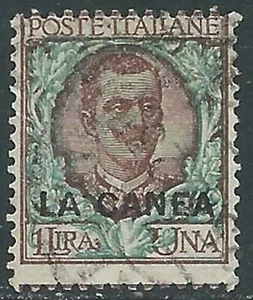 1905 LEVANTE LA CANEA USATO FLOREALE 1 LIRA - RF16-8 - Picture 1 of 1