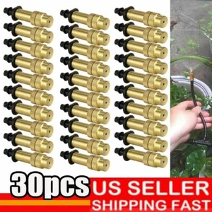 30Pcs Adjustable Misting Nozzle Gardening Watering Brass Spray Sprinkler Set US - Picture 1 of 11