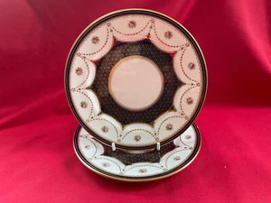 Aynsley vintage Cobalt Blue with Roses & Sways - 2 x 7" Plates - Picture 1 of 4