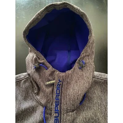 Chaqueta para mujer SUPERDRY gris/azul forrada de vellón original Windtrekker Japón talla L Foto 1 de 4