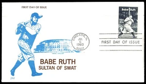 Chicago IL 1983 Babe Ruth Sultan von Swat FDC erster Tag der Ausgabe JM Cachet - Bild 1 von 2