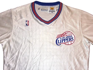 VTG GAME WORN 80's LOS ANGELES CLIPPERS 1987 SAND-KNIT WARM-UP SHOOTING SHIRT 42 - Picture 1 of 3