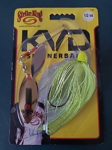 Strike King KVD 1/2oz Spinnerbait Chartreuse w/ Chrome Gold Double Willow Blade - Picture 1 of 2
