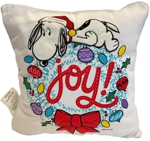 Almohada decorativa Hallmark Peanuts Snoopy Navidad Light Up 16""x16"" alegría - Imagen 1 de 3