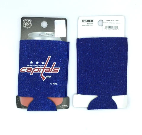 WASHINGTON CAPITALS GLITTER CAN COOLERS KOOZIES 2PACK Cover