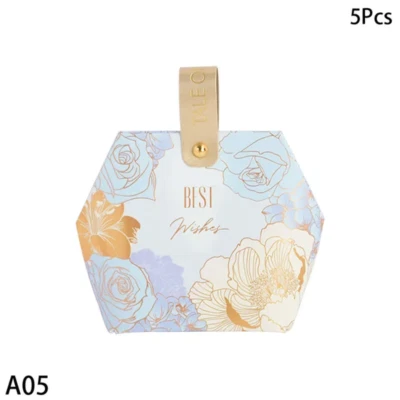 Bolsa de dulces de papel de flores de 5 piezas paquete de agradecimiento boda decoración de Navidad Foto 1 de 4