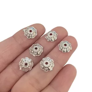 Bead Caps, CCB Plastic, Silver, 10 x 4mm, jewellery craft, NP51. 100 pack - Picture 1 of 4