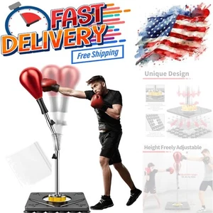 Adjustable Punching Bag with Suction Cup Base Boxing Fitness Speed Reflex - Picture 1 of 9