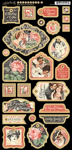Gráfico45 MON AMOUR Chipboard Decorativo (26) PIEZAS Libro de recortes DE COLECCIÓN AMOR - Imagen 1 de 1