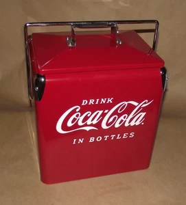 VINTAGE STYLE COCA COLA METAL COOLER RETRO COKE REPRO NEW IN BOX - Picture 1 of 5