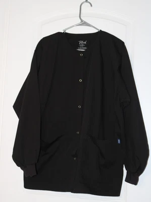 Tafford Women's Black Scrub Jacket/Coat Size Medium Snap Up With 2 Pockets #1 - Image 1 of 3