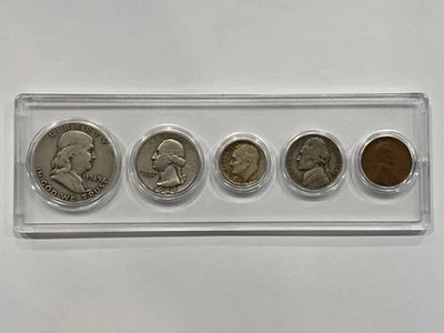1949 BIRTH YEAR 5 COIN SET - 90% SILVER COINS (3) INCLUDED - CIRCULATED SET - Image 1 of 2