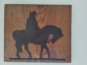 Targa in legno spessa cowboy solitario vintage uomo western grotta - Foto 1 di 4