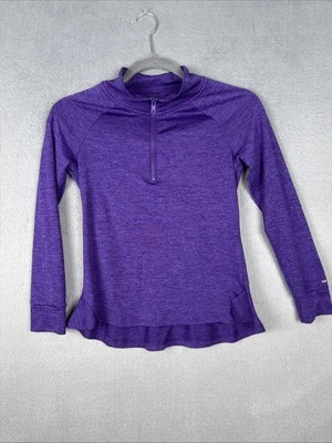 Carhartt Force Girls 1/4 Zip UPF 50 Sun Protection Size 10 Youth Purple Ruffle - Image 1 of 4