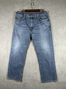 Levis 505 Jeans Mens 38x30 Blue Straight Leg Denim Light Wash - Picture 1 of 14