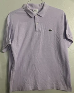 Camisa Polo Lacoste Piqué Logo Croc Hombres Talla 7 Púrpura Claro - Imagen 1 de 5