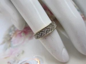 Vintage Danbury Mint Sz 7 Open Work CZ Cubic Zirconia Band RING - Picture 1 of 5