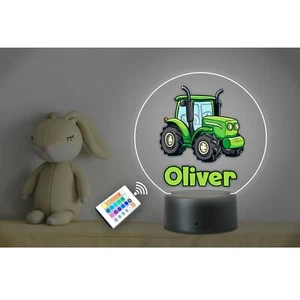 Tractor personalizado nombre para niños luz nocturna LED de neón. Dormitorio para bebé. + Control remoto - Imagen 1 de 4