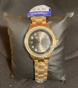 Womens Miykon Easy-to-Read Black & Gold Scratch- & Water-Resistant 31mm Watch - Picture 1 of 12