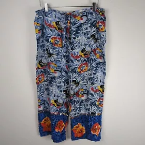 Pantalones capri para mujer Surya XL azules con cuentas lazo cintura ligeros - Imagen 1 de 12