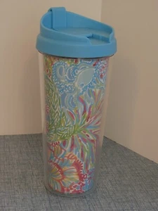Lily Pulitzer Travel Coffee Mug Beverage Tumbler with Lid 16 Ounce Capacity - Picture 1 of 12
