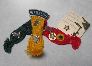 Collection of Boy Scouts Webelos pins with Tri-Colored Ribbons - Picture 1 of 7