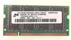 Memoria RAM Micron MT8VDDT3264HDG-335C3, 256 MB - Imagen 1 de 1