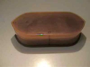 VINTAGE 1930'S BAKELITE BROWN JEWELRY BOX WITH HINGE CLOSURE - Picture 1 of 6
