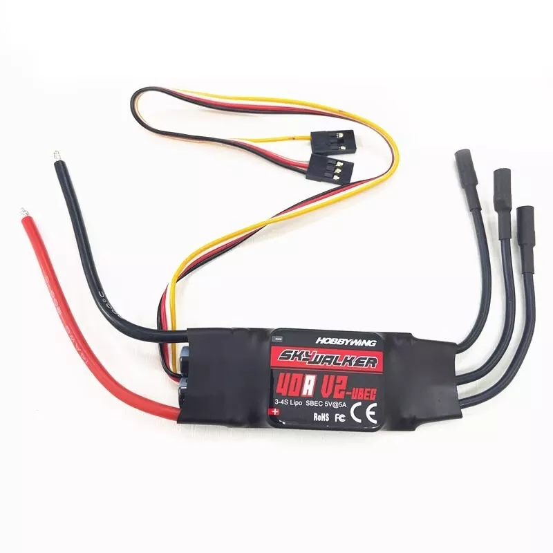 SkyWalker 40A V2 Brushless ESC with Reverse Brake Support 3-4S LiPo 5V/5A-UBEC - Image 1 of 1