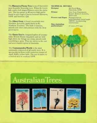 Australia Stamps Sc 677-80, Australia Trees Post Office Pack (403C0750) - Image 1 of 2