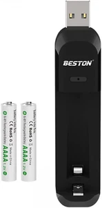 Smart AAAA Battery Charger with 2 Counts Rechargeable AAAA Batteries - 1.2V 4... - Picture 1 of 12