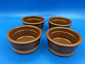 Lot of 4 Cermer Terracotta Brown Ramekins Ceramic Baking 4 oz Cups Dessert Bowls - Picture 1 of 6