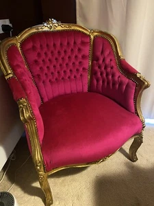 French Louis Pink Velvet Arm Chairs x 2 For £650 - Picture 1 of 2