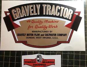 Gravely Tractor D e L tipo precoce decalcomania oro, rosso, bianco e nero - Foto 1 di 2